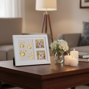 ペットの足跡写真フレーム、メモリアル粘土インプリントキット（犬猫用）、複合板ペットメモリアルフォトフレーム - Product Image 2