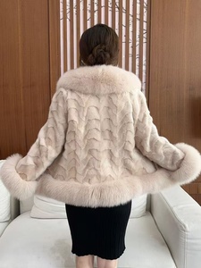 Abrigo clásico de Invierno para mujer 2025, piel de visón forrada con Cuello de piel de zorro, ropa de abrigo informal impermeable, forro de poliéster - Product Image 6