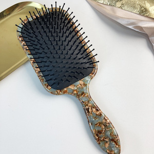 Cepillo desenredante de acetato de celulosa ecológico de <span class=keywords><strong>gran</strong></span> tamaño, cepillo masajeador de cuero cabelludo, cepillo desenredador de paletas, cepillo para extensiones de cabello - Product Image 6