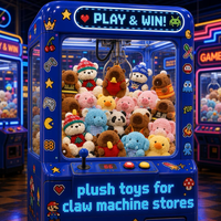 Collection de peluches pour machines à griffes, animaux en peluche pour salles d'arcade, salles de jeux, centres de divertissement familial et événements festifs