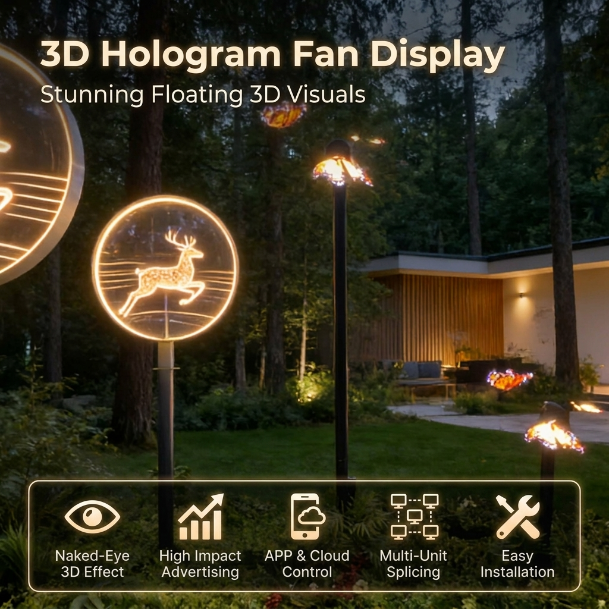 Professional Outdoor 3D LED Hologram Fan Light for Stage DJ Disco bar Hologram Projector 3D Hologram Holographic