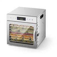 GUTEDA 8-bakjes RVS Voedseldehydrator - Digitale Timer & Temperatuurregeling voor Beef Jerky, Fruit & Huisdierensnoepjes Snacksdroger
