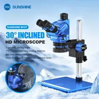 Microscope stéréoscopique trinoculaire SUNSHINE M10T 0,65X-5,5X Zoom progressif 30 °   Angle de vision pour la soudure SMD de circuits imprimés et la réparation de téléphones