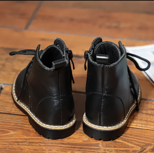 Bottes pour bébé de haute qualité, style britannique, couleur noire, fermeture éclair latérale, lacets, chaussures pour enfants, été, automne, hiver, bottes pour bébé - Product Image 5
