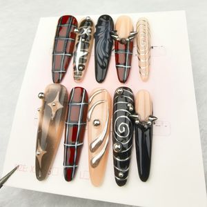 Nail art all'ingrosso-elementi circolari a forma di mandorla extra-lunga a forma di mandorla indossabile - Product Image 5