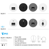 Lampe d'escalier LED moderne encastrée ronde pour intérieur ou extérieur, éclairage mural nocturne en aluminium activé par détecteur de mouvement 100V pour escalier domestique