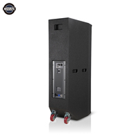 Barre de son amplifiée intégrée 2400W de pointe, haut-parleur actif double 15 pouces haut de gamme PA 4 Ohm, étanche et portable
