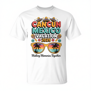 Camiseta de Vacaciones en Cancún, México 2025, Diseño Colorido para Grupo de <span class=keywords><strong>Viaje</strong></span> a la Playa - Product Image 2