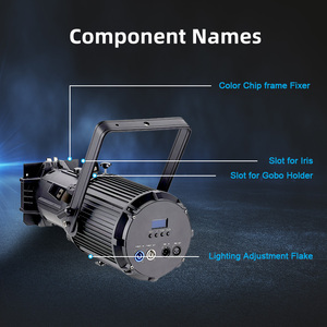 Projecteurs de scène LED à haute luminosité 200W blanc chaud, lumière d'imagerie DMX512 dimmable pour mariages, théâtres, DJ - Product Image 3