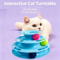Jouet interactif pour chat à 4 niveaux avec boule roulante, résistant aux morsures, pour l'auto-entretenue et l'élimination de l'ennui, vente en gros directe usine