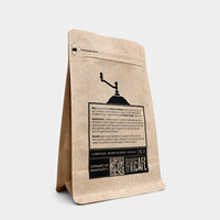 Sachets personnalisés en papier kraft avec fenêtre, fermeture éclair refermable, qualité alimentaire, pour l'emballage de grains de café, café moulu et thé
