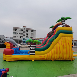 Castillo inflable acuático con tobogán de delfines para niños y adultos, ideal para patios traseros y uso comercial. - Product Image 2