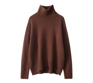 Suéter de cuello alto de Cachemira 100% para mujer, jersey liso informal de alta calidad, Etiqueta Privada, logotipo personalizado hecho en Mongolia para el invierno - Product Image 3