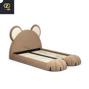2025 детская мебель для спальни-роскошная кожаная мягкая кровать для современной виллы-креативная Милая кровать панды - Product Image 6