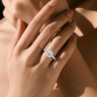 Cincin Pertunangan Berlian Buatan Laboratorium VS 5.2mm, Perhiasan Pernikahan Perak Sterling 925 Harga Pabrik Mewah Ringan, Cincin Janji Abadi