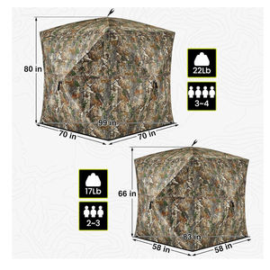 الغابات في الهواء الطلق عالية الجودة المحمولة 2-3 شخص باب مفتوح درجة رؤية من خلال الصيد تمويه الأرض العمياء - Product Image 6