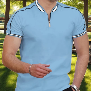 T-shirt da Uomo Personalizzabile all'Ingrosso, Taglie Extra Large, a Righe, Abbigliamento Sportivo Casual, Magliette Traspiranti in Maglia Bianche e Nere - Product Image 6