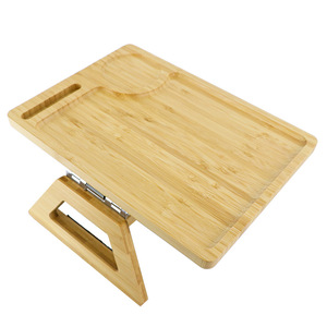 Venta directa de fábrica de bandejas de bambú para reposabrazos de sofá, platos de desayuno para el hogar, mesas con clip para sofá, mesas plegables portátiles para sofá. - Product Image 3