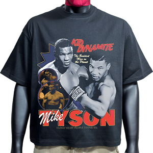 Mike <span class=keywords><strong>Tyson</strong></span> 100% algodón lavado con ácido camisas casuales bóxer de gran tamaño para hombre Camiseta gruesa de manga corta <span class=keywords><strong>precio</strong></span> de fábrica logotipo personalizado muestra gratis y entrega en 7 días - Product Image 1