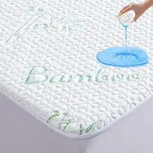 Éponge en bambou pour hôtel, protection de matelas imperméable pour lit de berceau