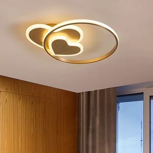 Lámpara de Techo LED Moderna y Minimalista en Forma de Corazón, Estilo Nórdico Romántico, Cálida, Totalmente de Cobre, para Dormitorio y Sala de Estar de Lujo - Product Image 3