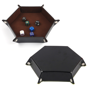 Vente chaude en cuir dés plateau hexagone dés étui pour donjons et dragons pliant personnalisé - Product Image 3