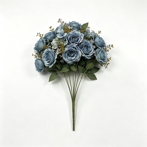 Bouquet de fleurs artificielles faites à la main, faible MOQ, bouquets de fleurs mélangées faits à la main pour les fleuristes, fourniture en gros pour les hôtels - Product Image 6