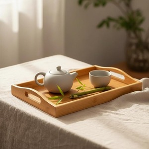 Most Selling Handmade Wooden Serving <b>Tray</b> With Handles For Serving Food Drinks <b>Tea</b> Coffee Available At Export Price - Product Image 2