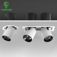 Ushine Nouveau Produit Intérieur Conception d'Angle de Faisceau Plafonnier Encastré Rond Carré en Aluminium Spot LED COB