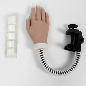 Main d'entraînement en silicone pour la formation en salon, modèle flexible pour la pratique du nail art, support pour 100 embouts, ensemble d'outils de présentation pour mannequin de manucure - Product Image 2