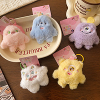 Nouvel arrivage de porte-clés en peluche petit monstre de conception de dessin animé en matériau écologique pour les affaires d'installation de décrochage
