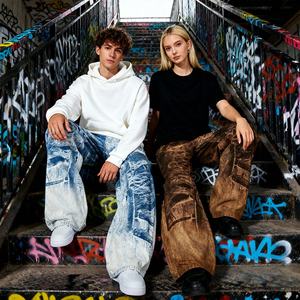 Nouveauté 2025 : Jean en denim unisexe de créateur personnalisé, style vintage délavé, tie-dye, streetwear hip-hop, déchiré et vieilli - Product Image 1