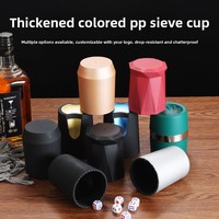 Gobelet à dés en mélamine, design à côtés droits, pour double jeu de dés, shaker manuel, options colorées, 5 dés inclus - Divertissement pour bars et KTV