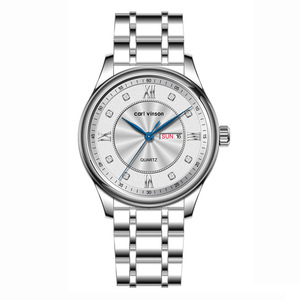 นาฬิกาผู้ชายเพชรชุดนาฬิกาควอตซ์ปฏิทินคู่ทันสมัยนาฬิกาข้อมือธุรกิจกันน้ำ - Product Image 6