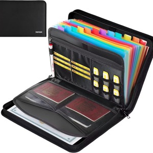Bolsa de almacenamiento de archivos de acordeón de cuero de 24 bolsillos con logotipo personalizado portátil de negocios A4, papelería de oficina, expansión personalizable - Product Image 1