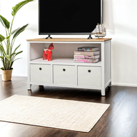 Meuble TV moderne en bois avec 3 tiroirs de rangement pliables pour salon, chambre, hall et meubles de maison de ferme