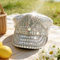 Chapeau unisexe à paillettes et strass, à rayures, à pointes, motif guépard, pour Mardi Gras, Carnaval, Orleans, Burning Man, Fêtes, Festivals, Quatre Saisons, Équitation