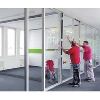 Cloison de séparation commerciale démontable à prix d'usine Foshan, système de cloison modulaire en aluminium et verre pour bureau Foshan