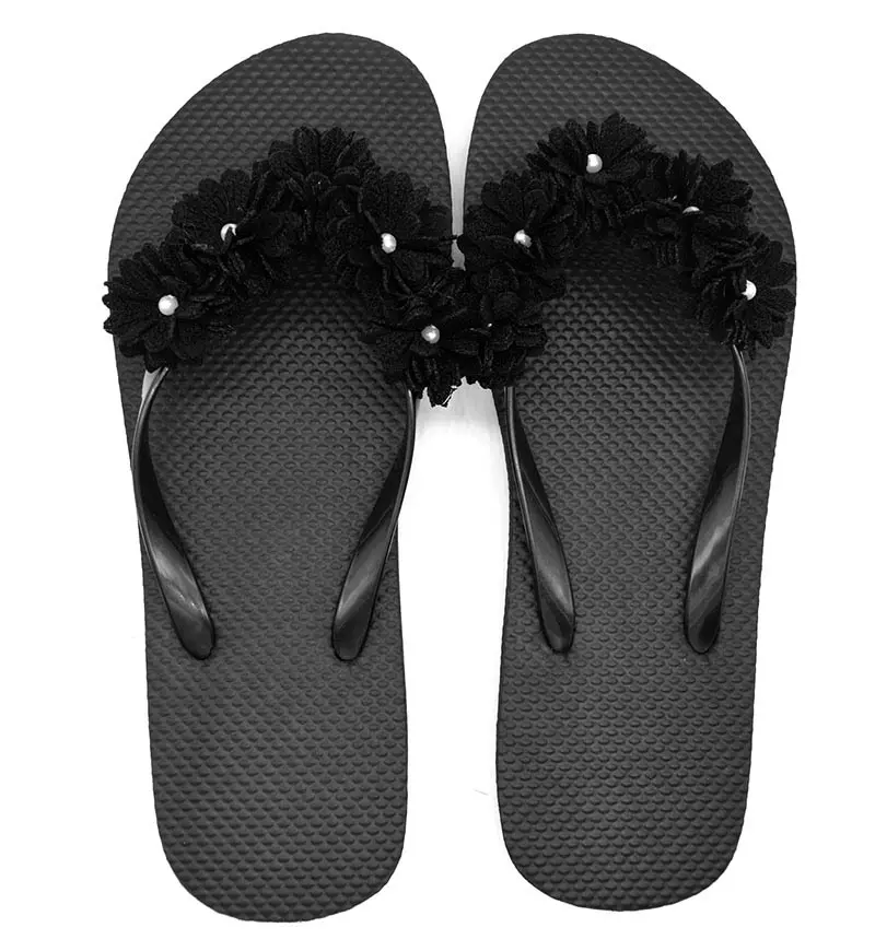 Rubber Sandals New Fashion Rubber Flip Flops Women Classic Design With Flower Decoration Sandals For Women