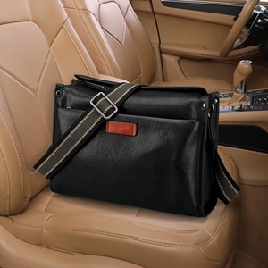Sac à bandoulière/sac messager en cuir véritable pour <span class=keywords><strong>homme</strong></span>, <span class=keywords><strong>tendance</strong></span>, simplicité urbaine, mode décontractée, cuir de vachette de première qualité, pour les trajets quotidiens - Product Image 2