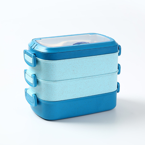 Removable multi-layer lunch box with spoon chopsticks microwave heating lunch box large capacity new plastic lunch box