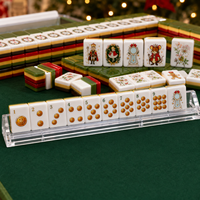 Coffret de Mahjong Américain Noël Casse-Noisette, Tuiles en Acrylique Gravées au Laser et Imprimées UV, Roi Souris, Fée Prune, Fêtes