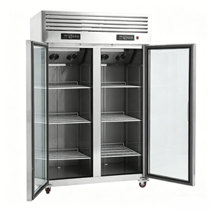 Réfrigérateur vitrine à double porte en verre avec refroidissement par air en acier inoxydable pour pâtisserie, boulangerie, congélateur commercial - Product Image 2