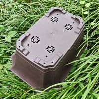 Pot à bonsaï en plastique rectangulaire à grande paroi mince de 37.4cm avec coin incurvé