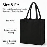 Bolsa de Mano de Lona Negra con Logotipo Personalizado, Bolsas de Compras de Algodón Reutilizables Ecológicas, Bolsos de Mano de Tela Lisa Resistentes de Lujo para Mujer