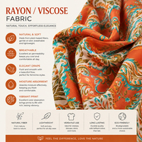 Nouvel arrivage Tissu en rayonne imprimé à tombé doux pour robes, chemisiers et jupes, vêtements d'été, vente en gros en rouleau, 100 GSM