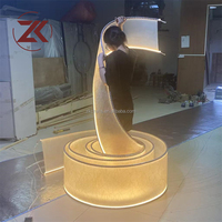ZKAI Vente en gros de panneaux LED circulaires pour plafond, décoration de toit de mariage, panneau LED ondulé pour plafond, toile de fond pour la décoration de tentes événementielles