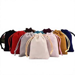 Logo Can Be Customized Luxury Small Velvet <b>Drawstring</b> <b>Bag</b> Hot Sale Phone Purse Makeup <b>Toiletry</b> Storage Silk Screen Printed Hot - Product Image 4