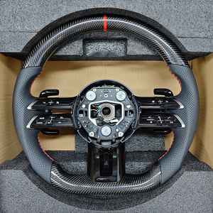 Volant personnalisé en cuir Lenkard et fibre de carbone pour Mercedes BENZ W206 X167 Classe G W464 C257 GLA CLA35 CLS <span class=keywords><strong>53</strong></span> G63 GLS63 AMG - Product Image 3