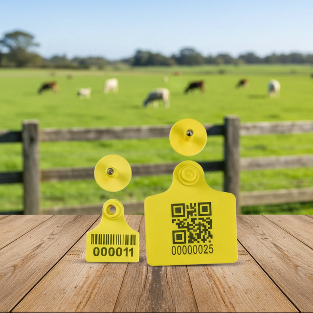 RFID Livestock Rfid Barcode Uhf Goat Eartag Animal Cattle Ear Tag for Sheep Cattle Pig